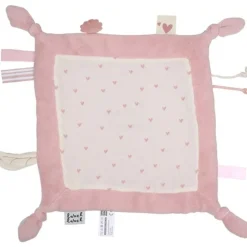 Doudou plat coeur rose