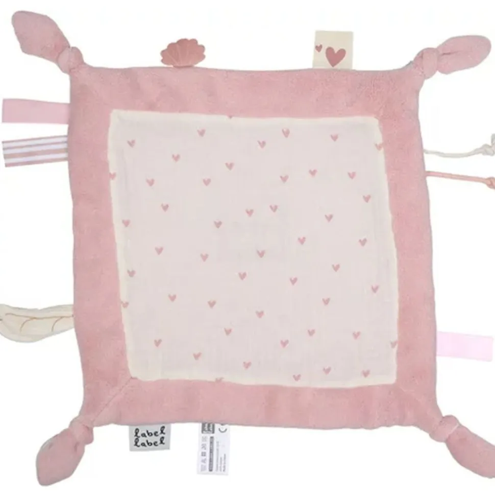 Doudou plat coeur rose