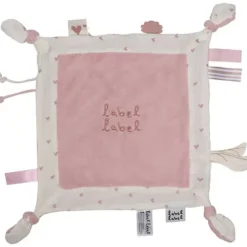 Doudou plat coeur rose