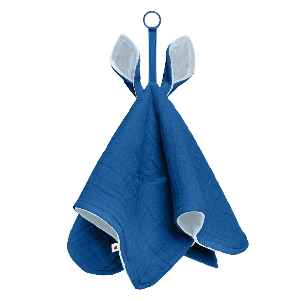 Doudou plat kangourou cornflower