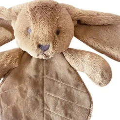 Doudou plat lapin 30 cm - caramel