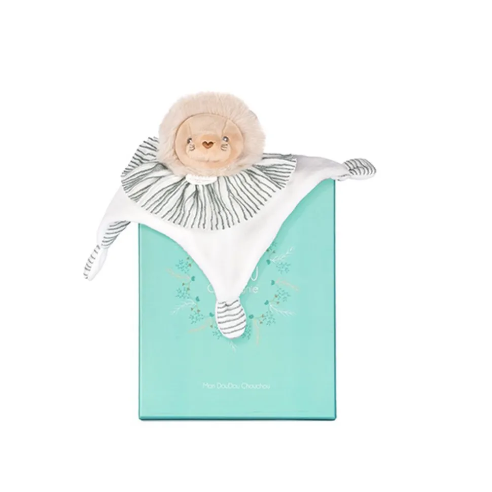 Doudou plat les chouchoux 20 cm lion