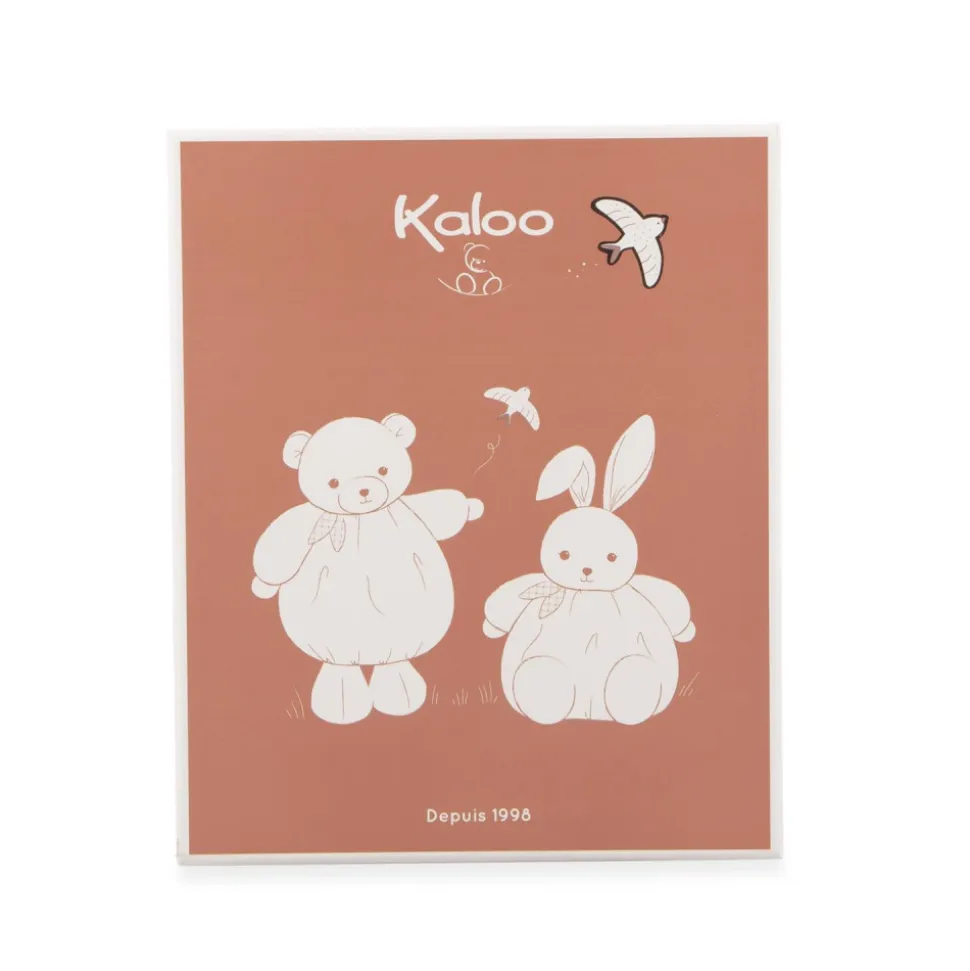 Doudou plat plume lapin jaune 24 cm