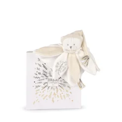 Doudou pétale plat collector ours 25 cm blanc
