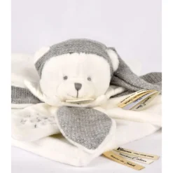 Doudou pétale plat collector ours 25 cm argent