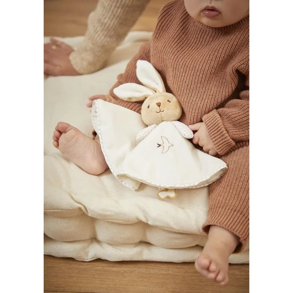 Doudou rond lapin crème