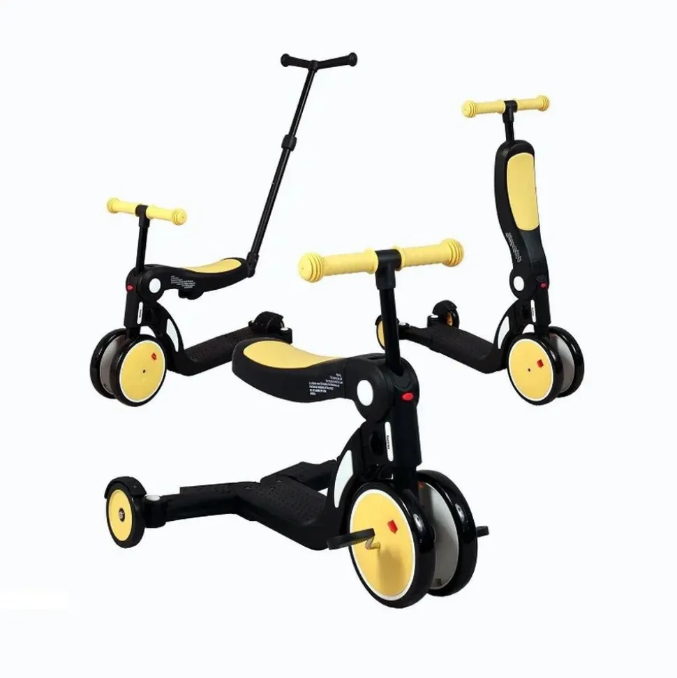 Draisienne évolutive 5 en 1 scootizz avec barre de poussée adulte jaune