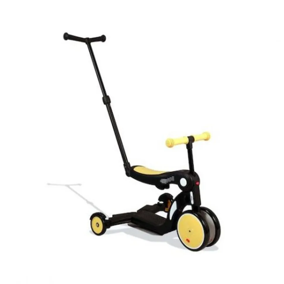 Draisienne évolutive 5 en 1 scootizz avec barre de poussée adulte jaune