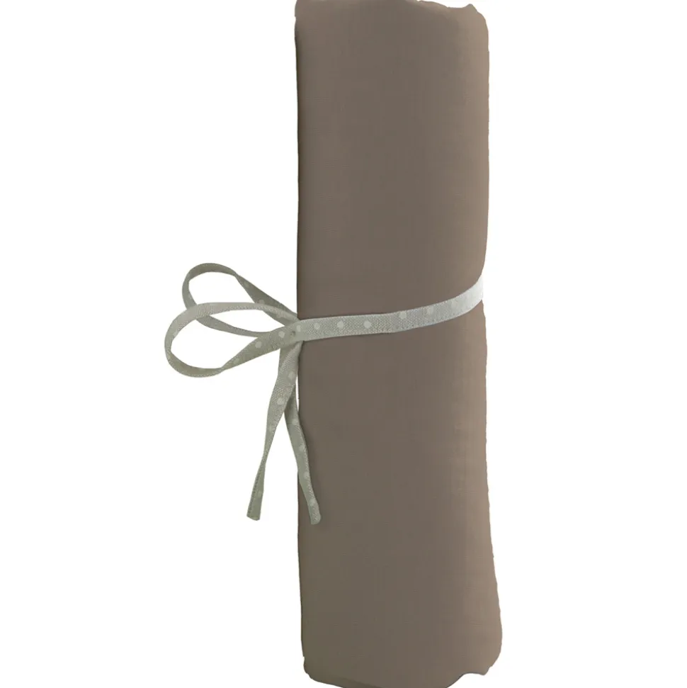 Drap housse bébé 60x120cm taupe