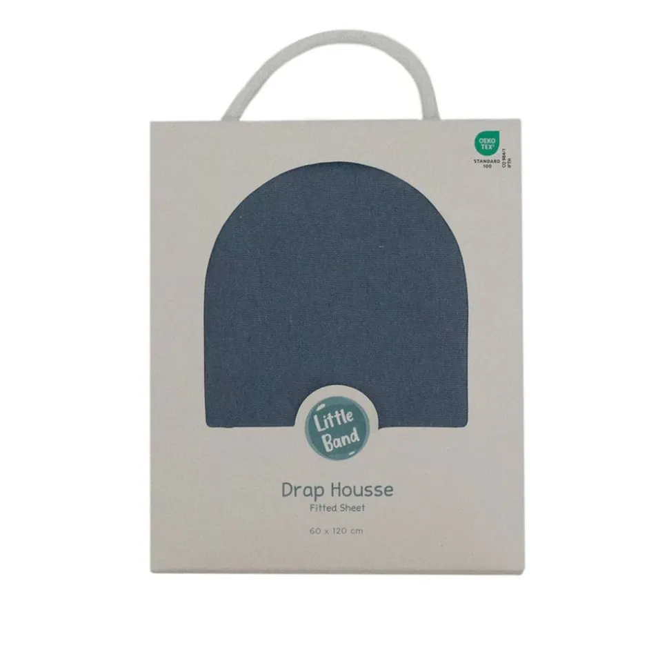 Drap housse bleu 70x140 cm jersey