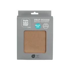 Drap housse camel 60 x 120 cm