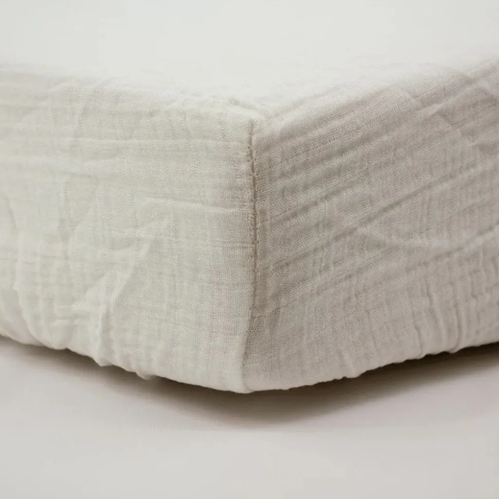 Drap housse ecru 60 x 120 cm double gaze