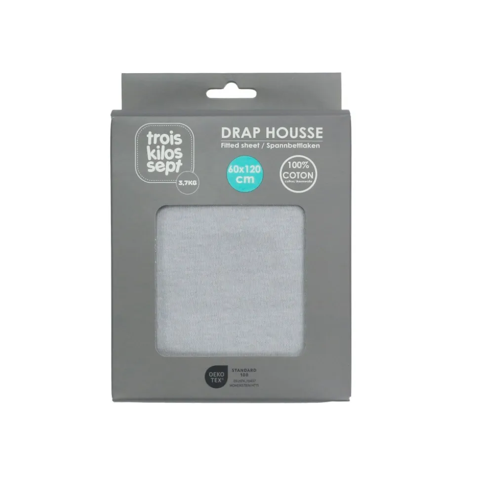 Drap housse gris 70 x 140 cm