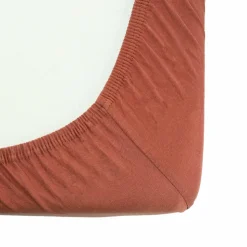 Drap housse terracotta 70 x 140 cm