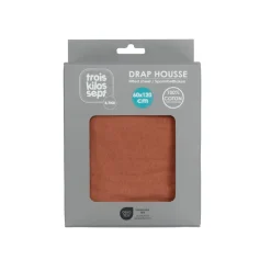 Drap housse terracotta 70 x 140 cm