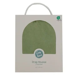 Drap housse vert mousse 70x140 cm jersey
