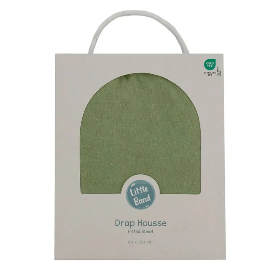 Drap housse vert mousse 70x140 cm jersey