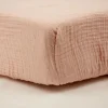 Drap housse vieux rose 70 x 140 cm double gaze