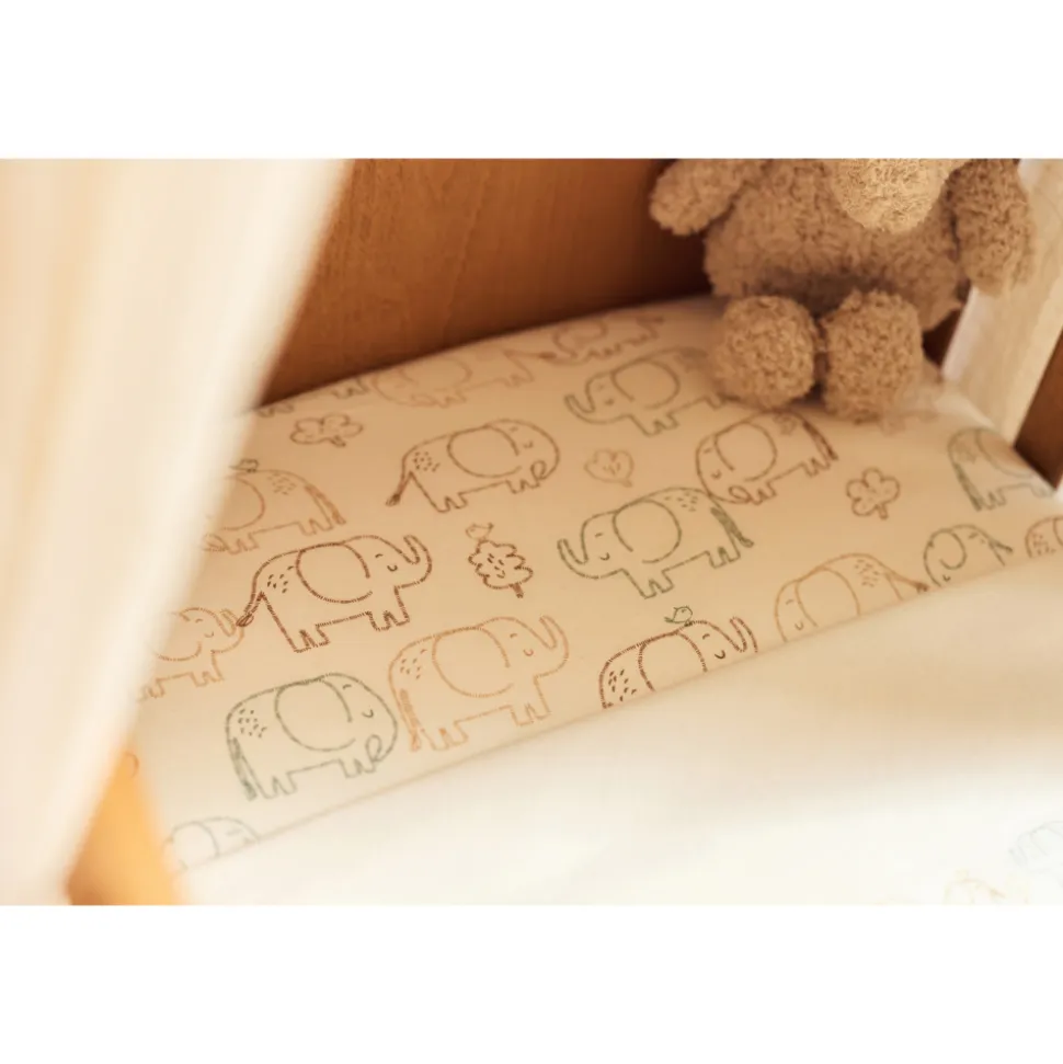 Drap housse 60x120 cm jersey elephant tales