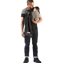 Echarpe de portage sans nœud - anthracite, olive (réversible)