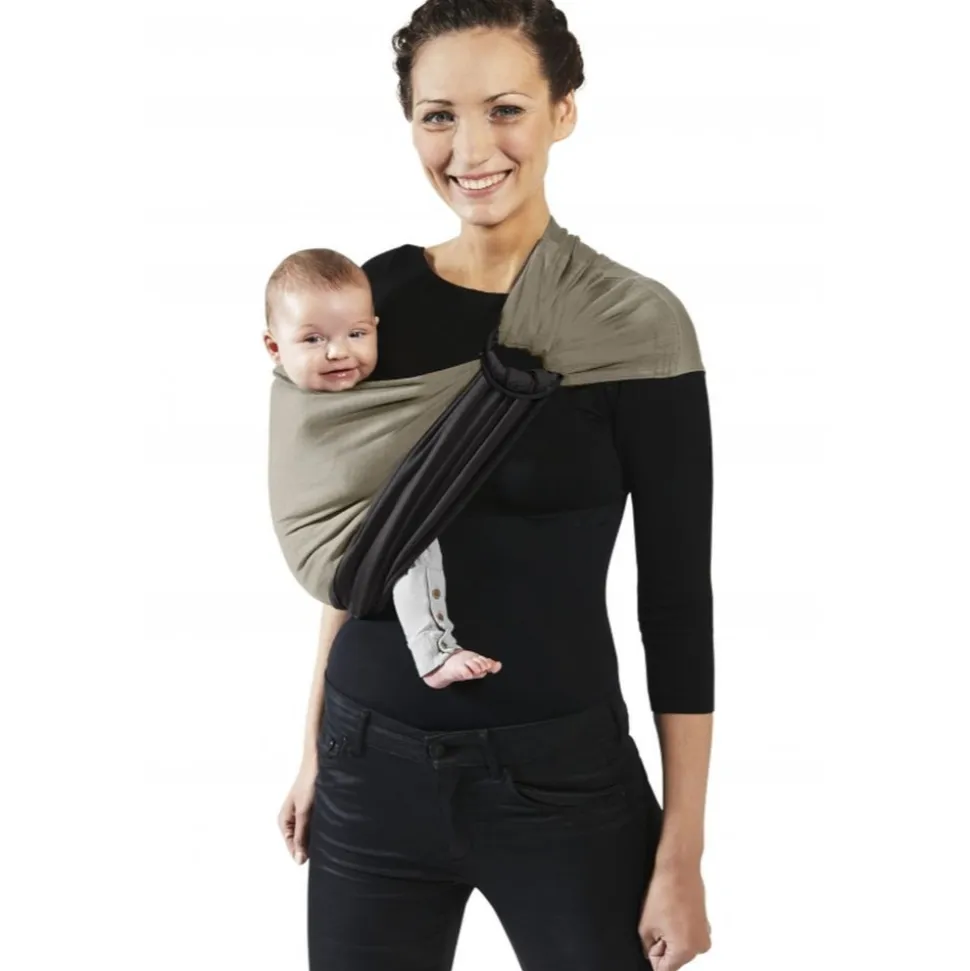 Echarpe de portage sans nœud - anthracite, olive (réversible)