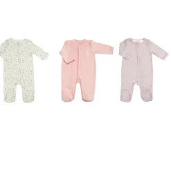 Ensemble de naissance 3 pyjamas 1 mois rose