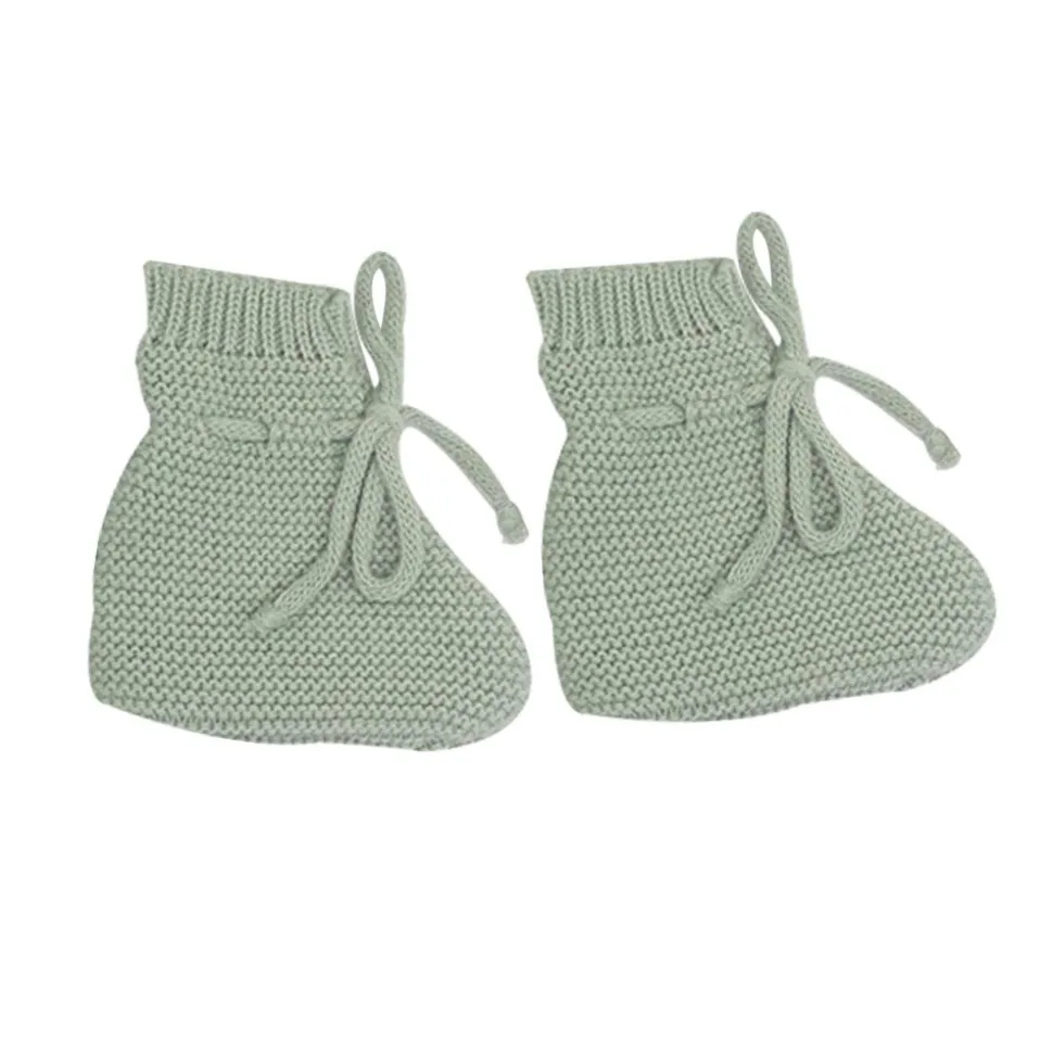 Ensemble naissance bébé brassière, bonnet et chaussons - vert olive