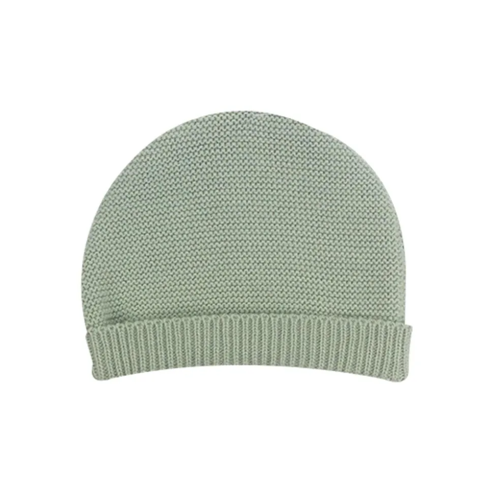 Ensemble naissance bébé brassière, bonnet et chaussons - vert olive