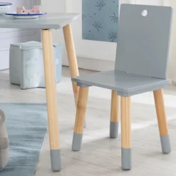 Ensemble table et chaises enfant gris laqué