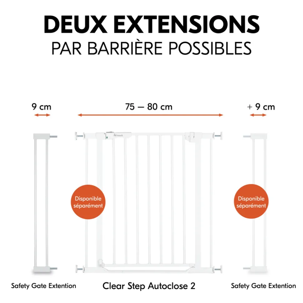 Extension pour barrière de sécurité 9 cm white