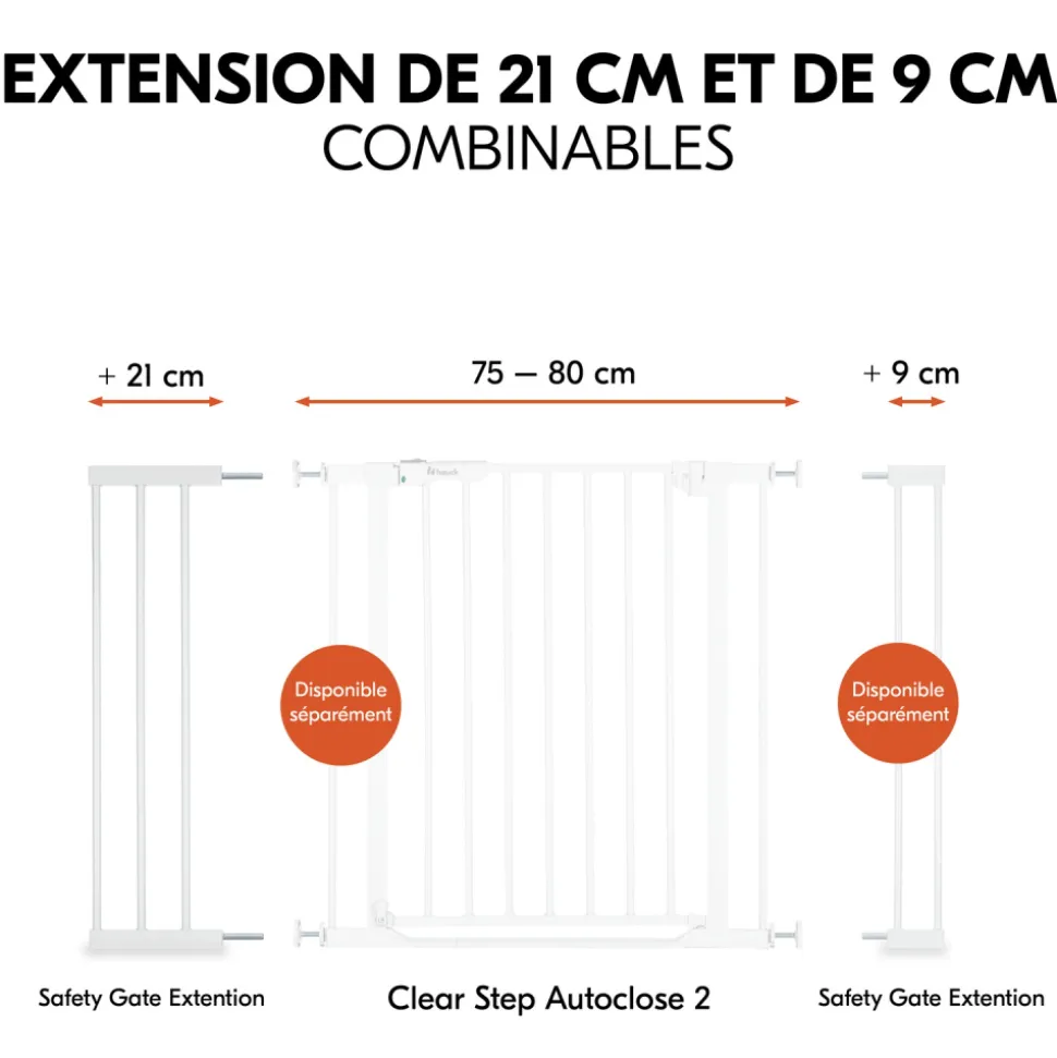 Extension pour barrière de sécurité 21 cm black