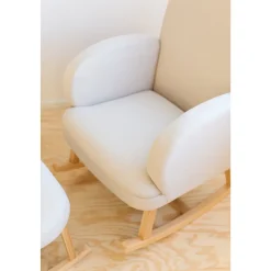 Fauteuil à bascule en lin beige