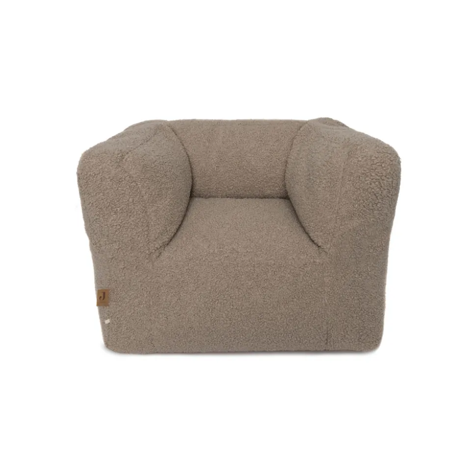 Fauteuil pouf enfant bouclette teddy warm sand