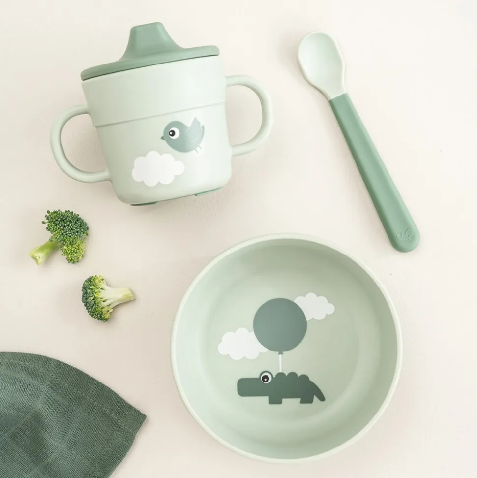 Foodie coffret premier repas happy clouds vert