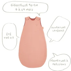 Gigoteuse 2ème âge été rosée coeur - 90cm
