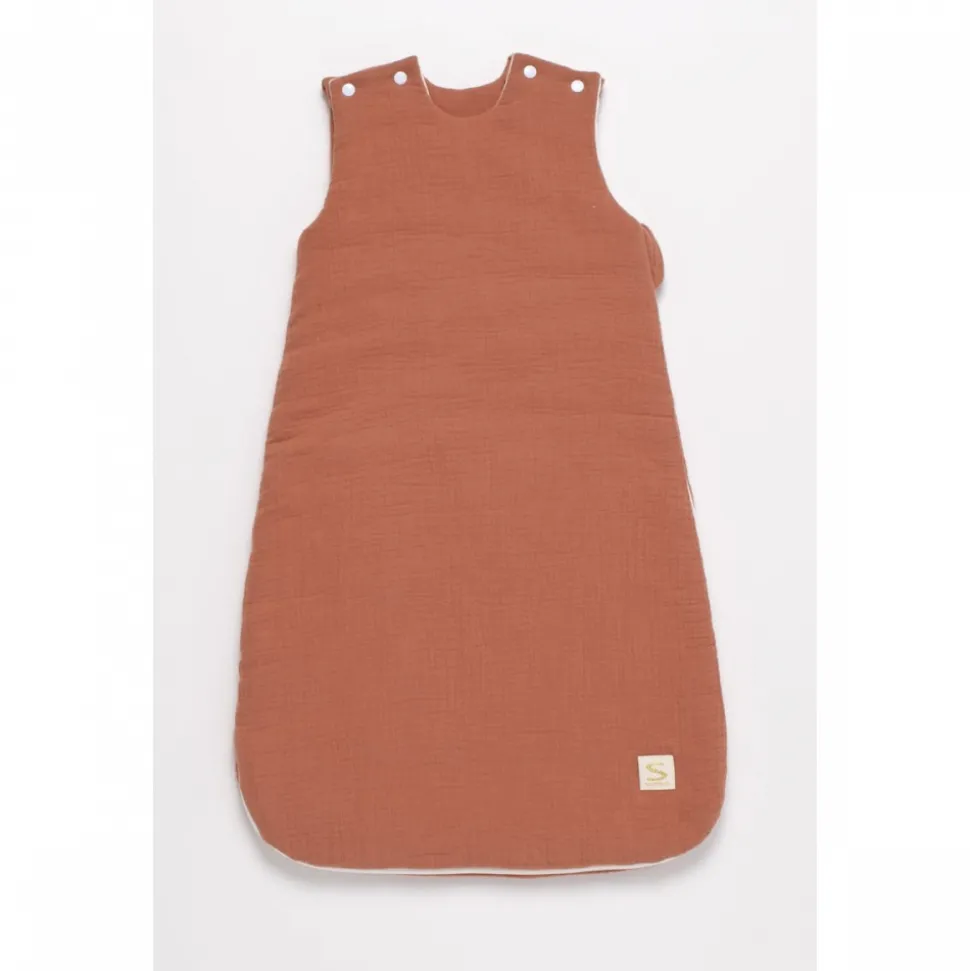 Gigoteuse 0-6 mois avec doudou mouchoir uni terracotta