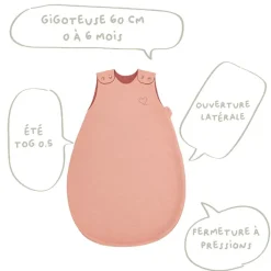 Gigoteuse naissance 0-6 mois rosée coeur