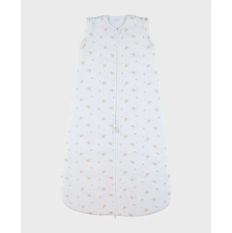 Gigoteuse nomade 100cm, coton bio, 6-24 mois, fleurs d'antan