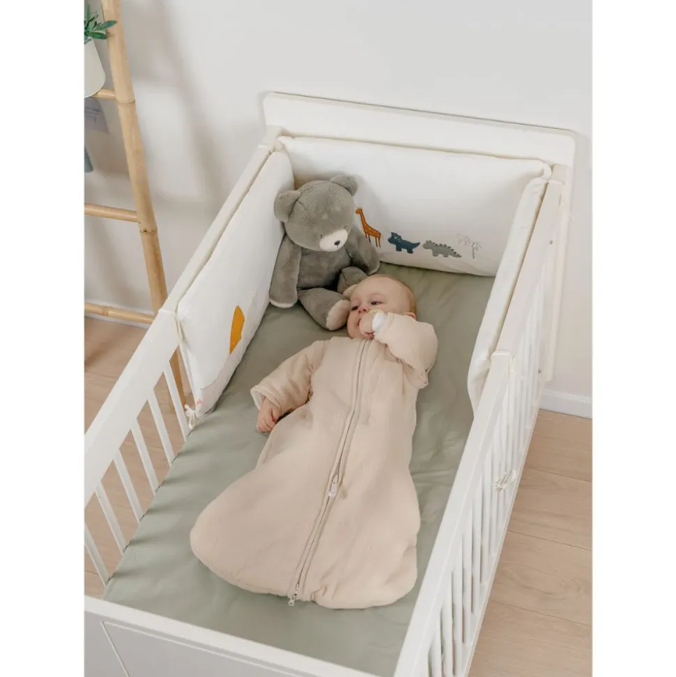 Gigoteuse nomade 100cm, mousseline de coton bio, 6-24 mois - beige