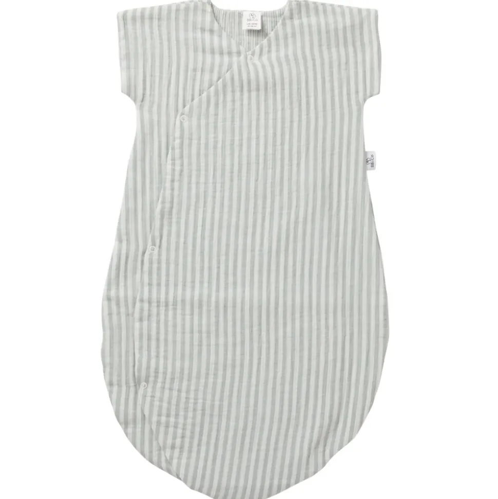 Gigoteuse été soft stripes - vert de gris - 0/6 mois