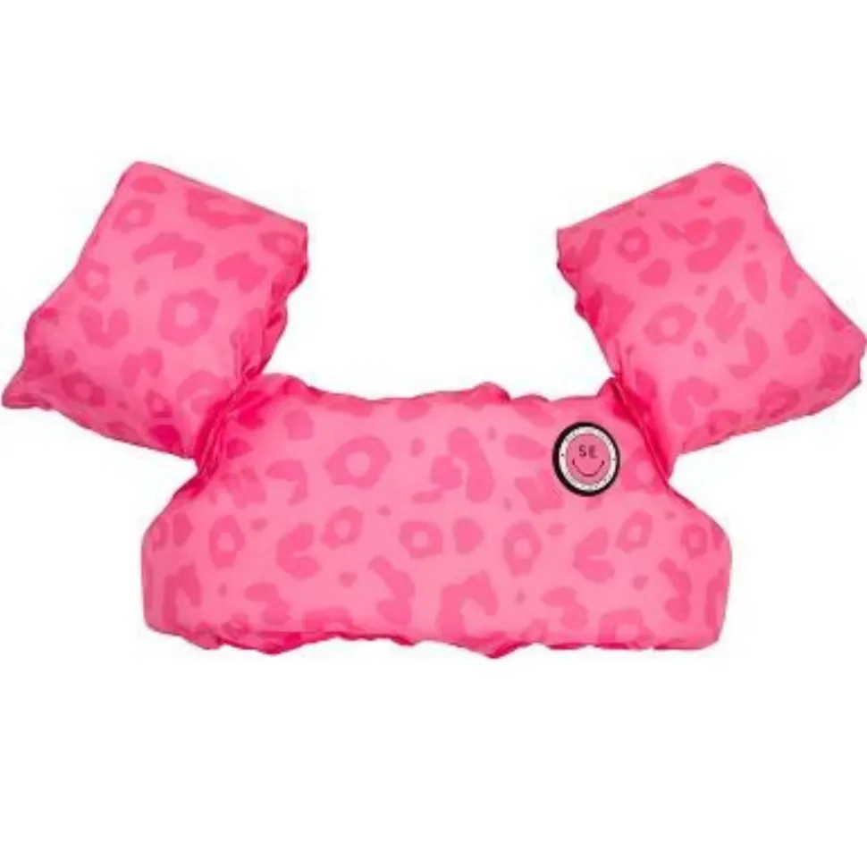 Gilet de natation avec brassards 2-6 ans - léopard rose