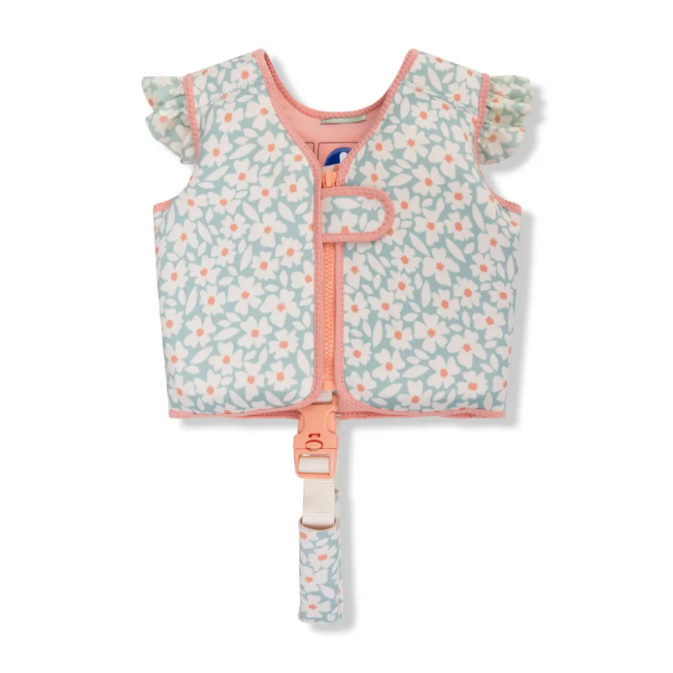 Gilet de natation enfant 3-6 ans - fleurs vertes
