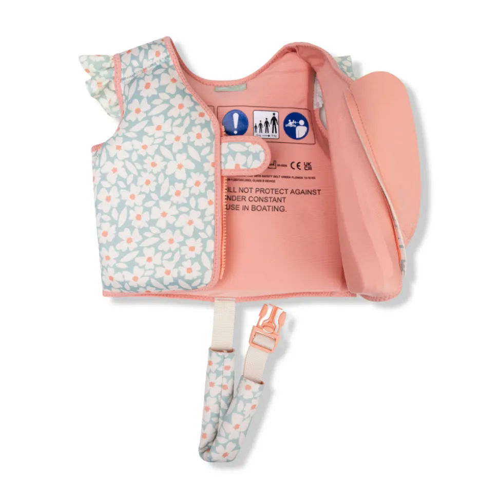 Gilet de natation enfant 3-6 ans - fleurs vertes