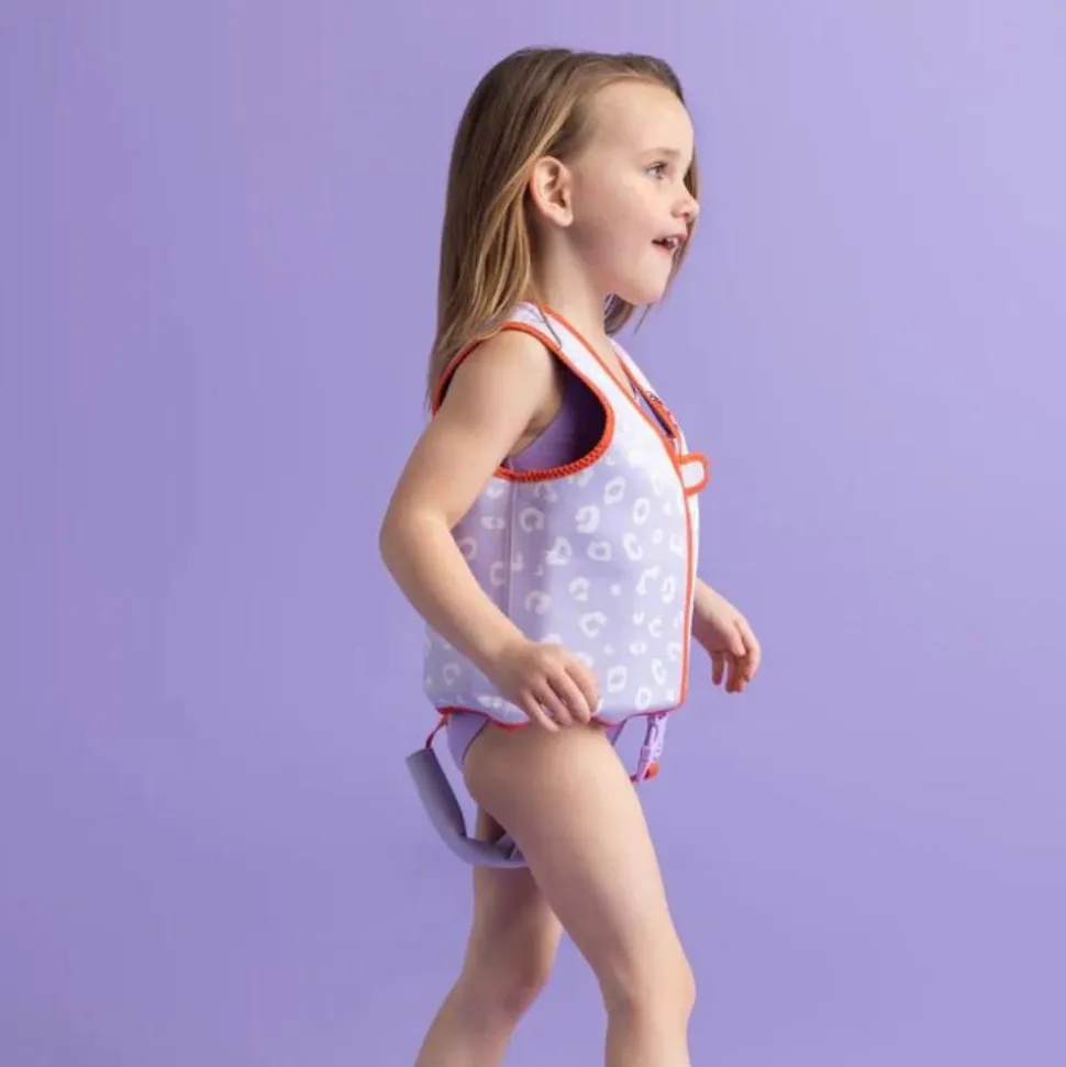 Gilet de natation enfant 3-6 ans - léopard lila