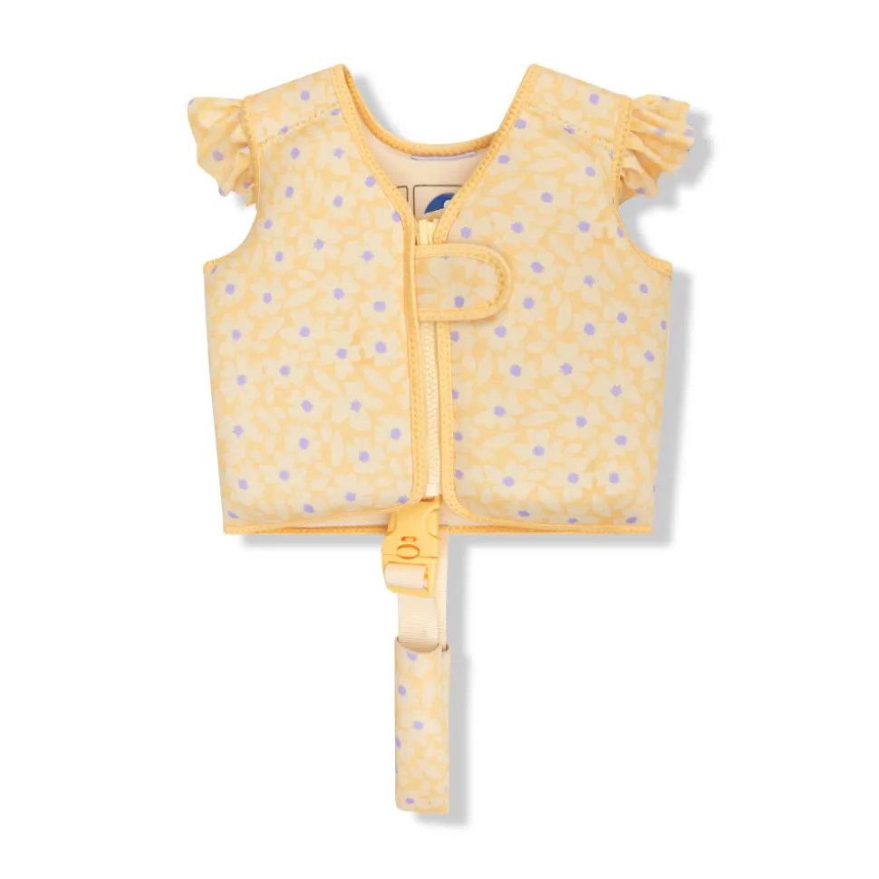 Gilet de natation fleurs jaunes 1-2 ans