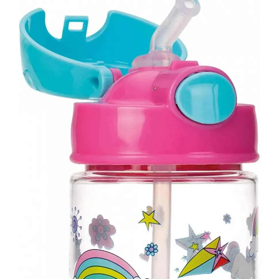Gobelet paille souple et bouton push en tritan 540ml 3 ans+ rose