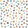 100 gommettes stickers animaux exotiques