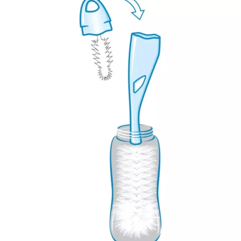 Goupillon 2en1 double fibre anti-bactérien
