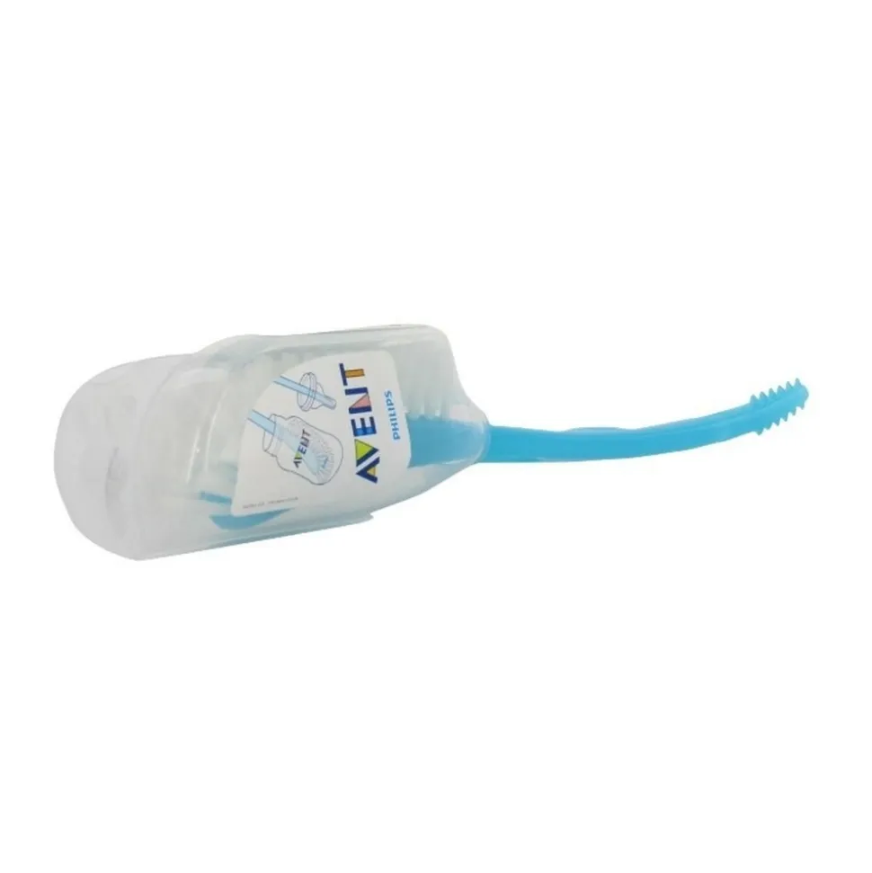 Goupillon pour biberon et tétine bleu