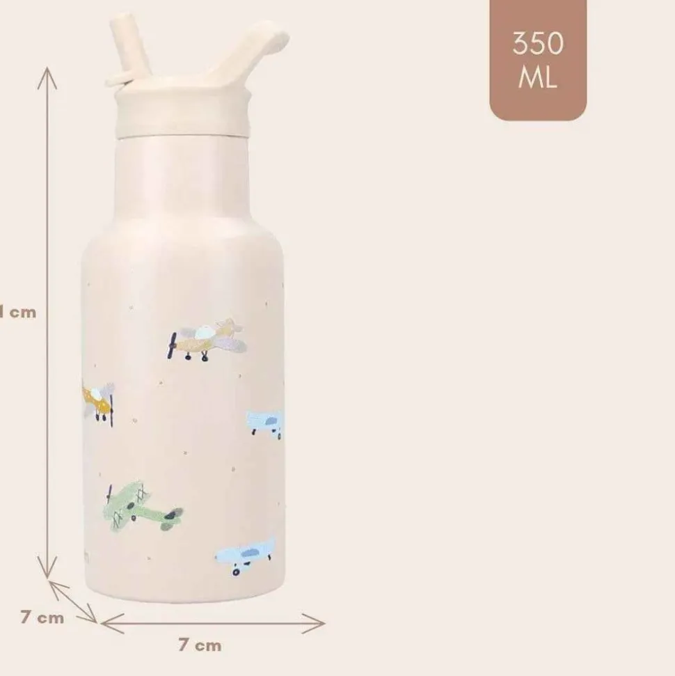 Gourde enfant avions 350 ml beige